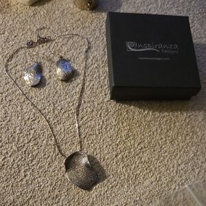 Silver Necklace and Earring Set